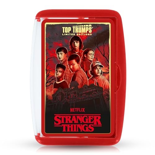Top Trumps لعبة بطاقات توب ترومب Stranger Things للألعاب العائلية للأطفال والبالغين، ألعاب تعليمية، ألعاب بطاقات للأطفال للاعبين 2، ألعاب حرب الأطفال، ألعاب بطاقات للعائلات، حروب بطاقات للأطفال من 15 عامًا فما فوق - Image 1