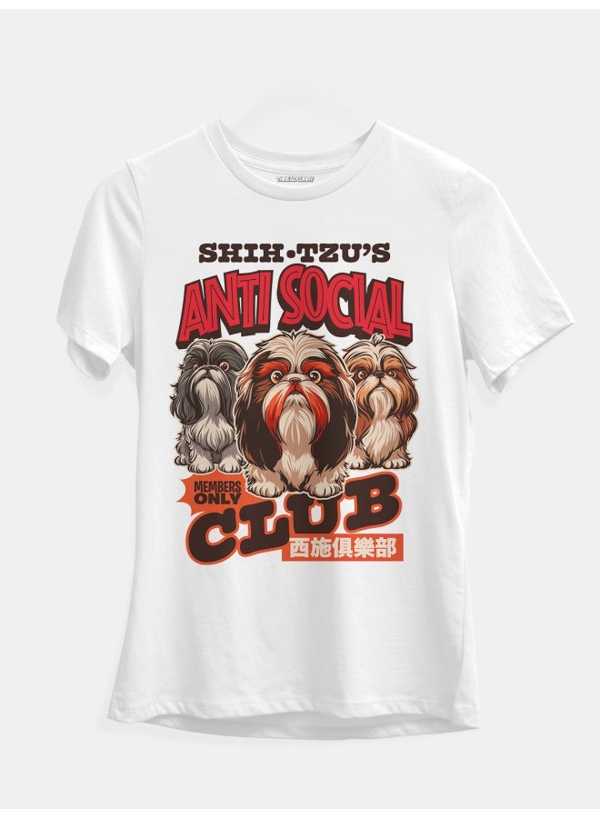 THREADCURRY THREADCURRY AntiSocial Club Comic Graphic Printed Tshirt for Girls - Image 1