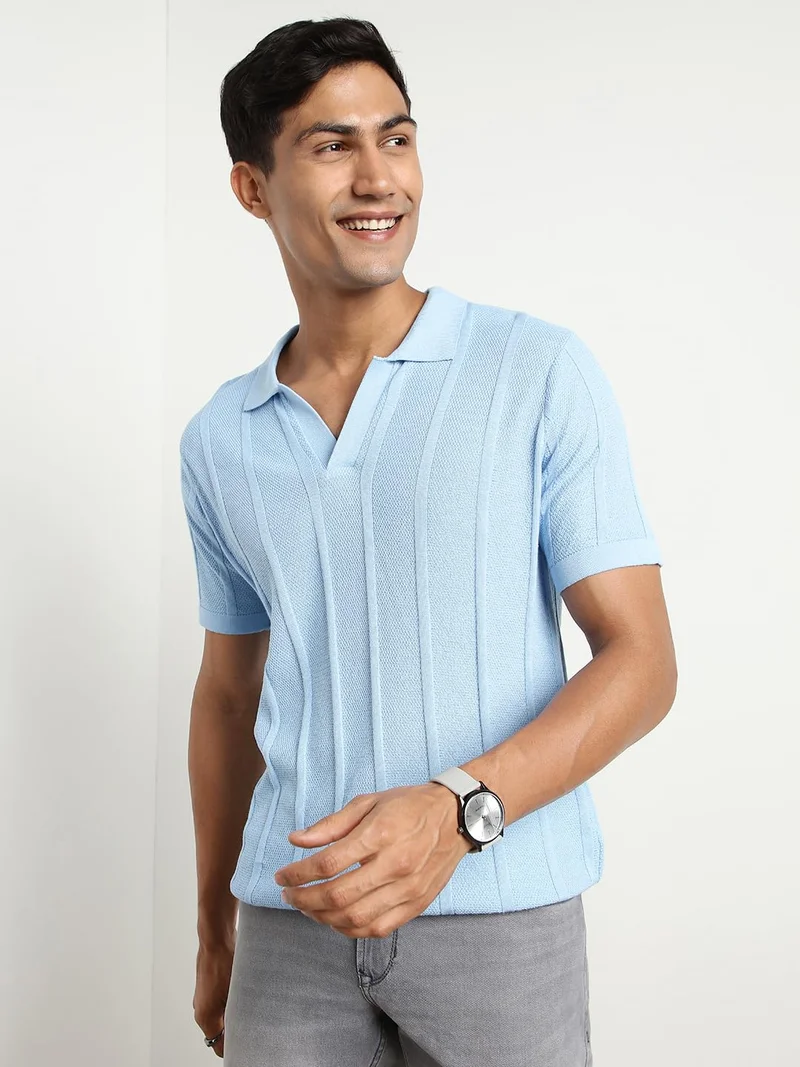 NOBERO Men's Light Blue Polo Shirt for Men