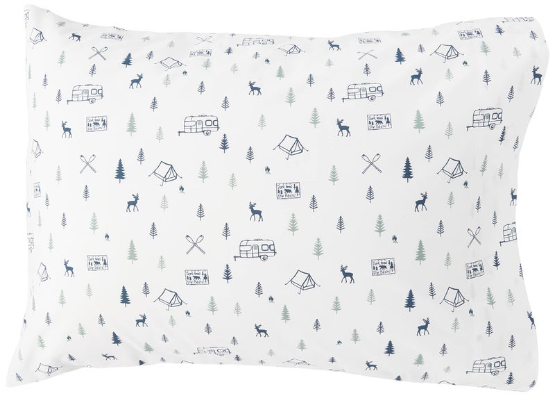 Eddie Bauer - Twin Sheet Set, Cotton Percale Bed Sheets, Crisp & Cool Bed Sheets, Ideal Dorm Essentials (Campout Dark Blue, Twin) - Image 4