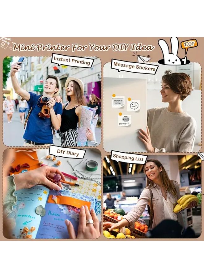 Blue Mini Thermal Sticker Printer Wireless Portable For Photos Notes Memos - Image 5