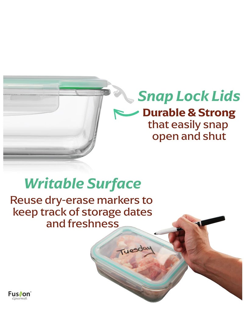 FUSION Stylish and Durable: 2-Piece Square Glass Food Storage Containers (530ml & 800ml) - Image 5