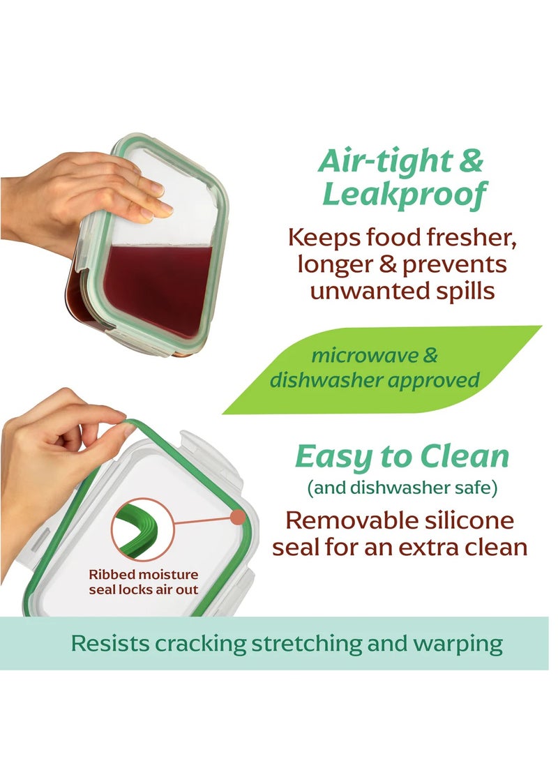 FUSION Stylish and Durable: 2-Piece Square Glass Food Storage Containers (530ml & 800ml) - Image 4