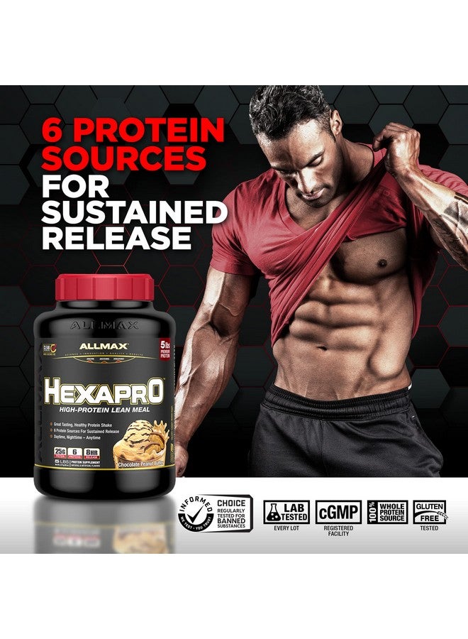 أولماكس نيوتريشن ALLMAX HEXAPRO، شوكولاتة - 5 أرطال - 25 جرامًا من البروتين لكل حصة - إطلاق مستدام لمدة 8 ساعات - خالٍ من السكر - 52 حصة - Image 1