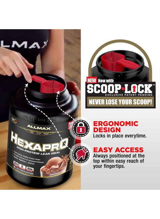 أولماكس نيوتريشن ALLMAX HEXAPRO، شوكولاتة - 5 أرطال - 25 جرامًا من البروتين لكل حصة - إطلاق مستدام لمدة 8 ساعات - خالٍ من السكر - 52 حصة - Image 3