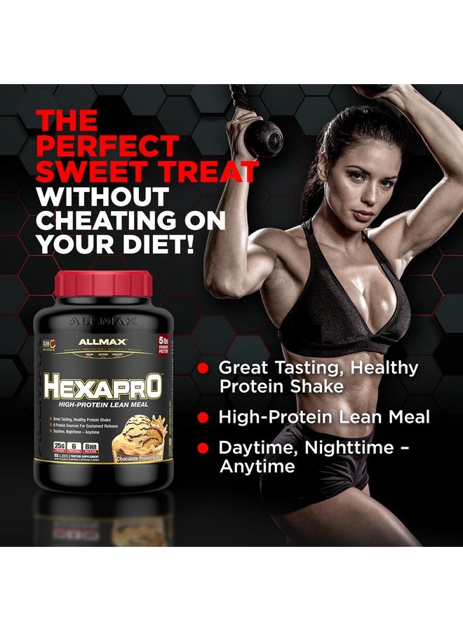 أولماكس نيوتريشن ALLMAX HEXAPRO، شوكولاتة - 5 أرطال - 25 جرامًا من البروتين لكل حصة - إطلاق مستدام لمدة 8 ساعات - خالٍ من السكر - 52 حصة - Image 2
