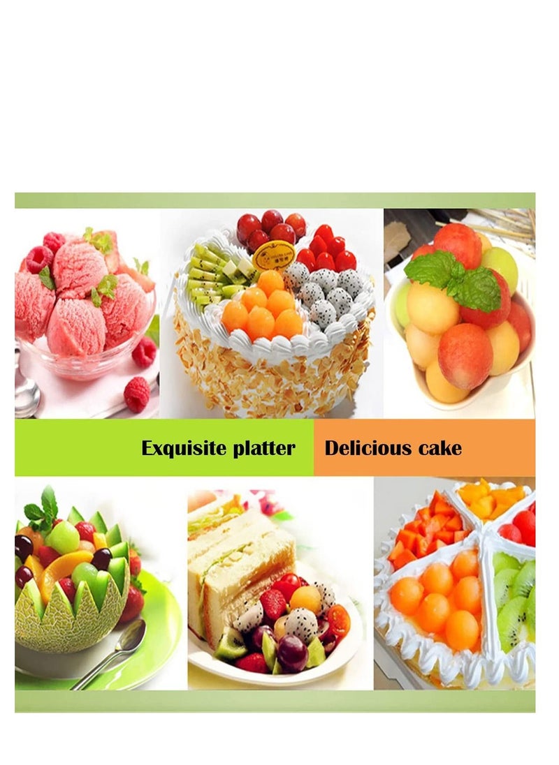 SYOSI - Melon Baller Scoop Set Professional 4 Piece Stainless Steel Watermelon Knife Fruit Carving Tool Set Fruit Scooper Seed Remover Melon Baller Carving Knife Double Sided Melon Baller - Image 1