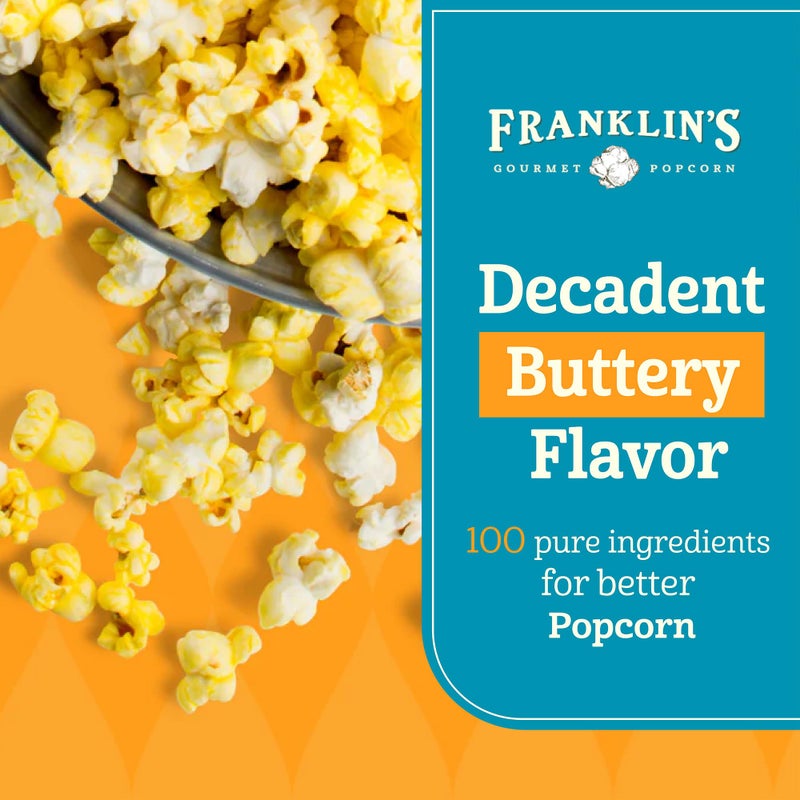 Franklin's Gourmet Popcorn Franklin’s Gourmet Popcorn Butter Flavored Coconut Oil - 30 oz- Zero Trans Fat - Vegan & Gluten Free Movie Theater Popcorn Butter Oil - Image 3