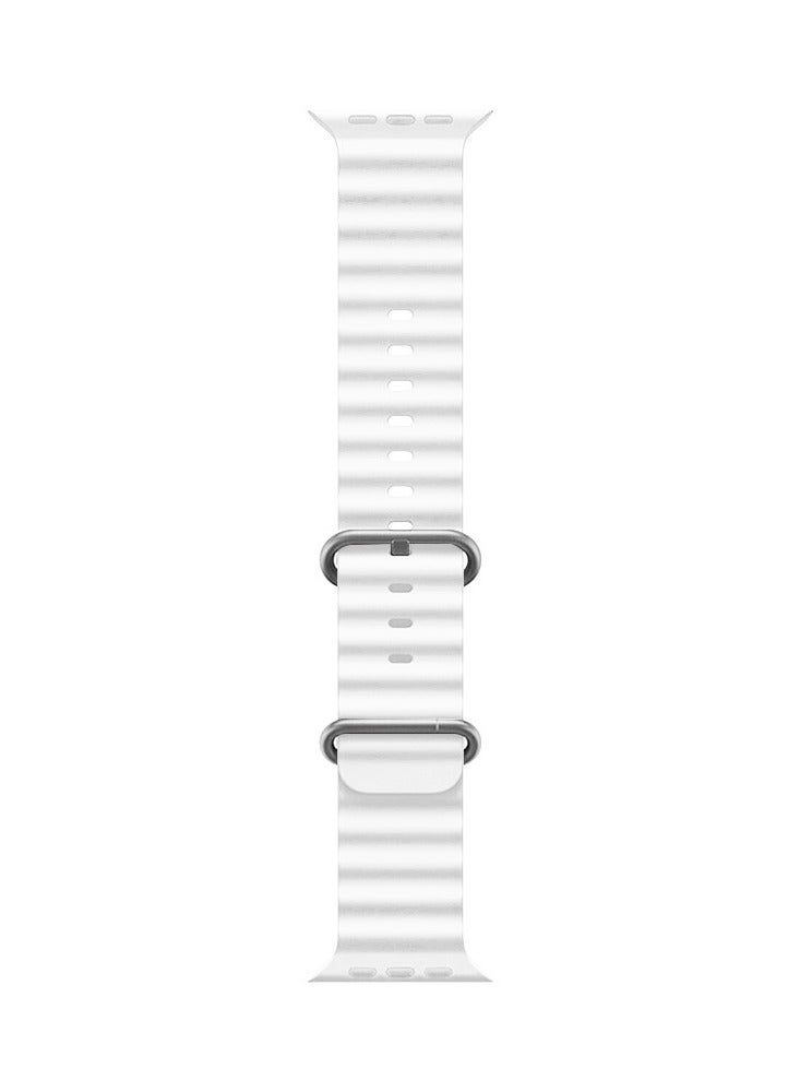 CATANES Apple Watch Ocean Band 41mm 40mm 38mm Soft Silicone Loop Strap for iWatch Series 8/7/SE/6/5/4/3/2/1 White  - Image 1