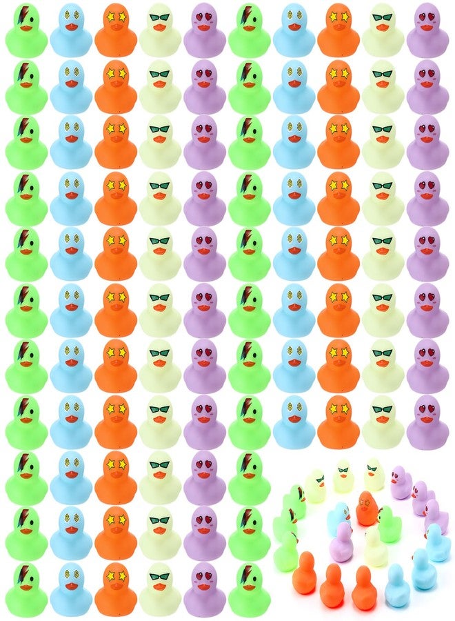Vinsot 100 Pcs Mini Rubber Ducks Bulk Bath Ducks Bulk Bathtub Floating Squeaky Duckies Gift for Birthday Party Summer Beach Pool Activity Carnival Game(Multicolor,Duck) - Image 1