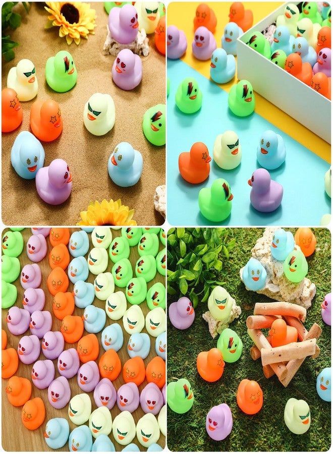 Vinsot 100 Pcs Mini Rubber Ducks Bulk Bath Ducks Bulk Bathtub Floating Squeaky Duckies Gift for Birthday Party Summer Beach Pool Activity Carnival Game(Multicolor,Duck) - Image 3