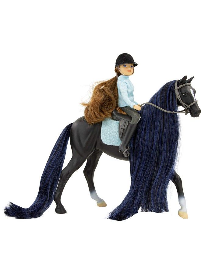 Breyer مجموعة حرية الخيول: حصان وراكب إنجليزي؛ جيت وشارلوت؛ مجموعة حصان وراكب؛ لعبة حصان؛ 9.75" × 7"؛ مقياس 1:12؛ نموذج #61145، أسود - Image 1