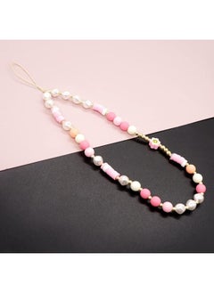 Oasisgalore Kawaii Smiley Face Beaded Phone Lanyard, Rainbow Pearl Bracelet Keychain for Women, Anti-Lost Phone String  - Image 2