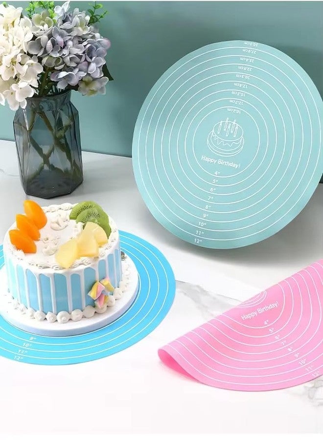 SHOAIB Pack of 2 Round Silicone Mat with Measurements for Baking & Dough Rolling Round Mat for Roti, Chapati, Pizza & Cake | Reusable Silicone Baking Mat (Mix Colour) - Image 5