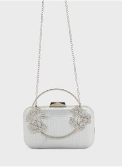 Khizana Floral Detail Diamante Clutch Bag  - Image 1