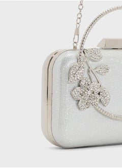 Khizana Floral Detail Diamante Clutch Bag  - Image 4