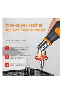 BLUE CORAL 10 In 1 Portable Ratchet Screwdriver Multifunctional Hidden Screwdriver Head Corner Capable Multi Angle Screwdriver Set (Orange)  - Image 5
