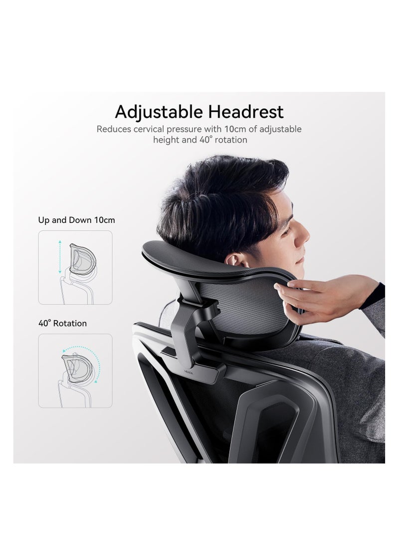  CityRiya-Long كرسي مكتب مريح، كرسي شبكي مستلق، كرسي مكتب كمبيوتر، كرسي مهام منزلي دوار مع مساند للذراعين مبطنة، دعم قطني قابل للتعديل ومسند للرأس - Image 4