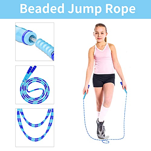 Leeboom Jump Rope, Adjustable Length Tangle-Free Segmented Soft Beaded Skipping Rope, Fitness Jump Rope for Kids, Man, and Women Weight Loss 9.2 Feet - Image 2