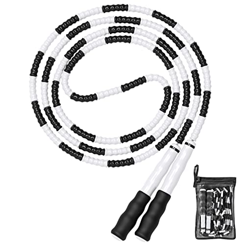 Leeboom Jump Rope, Adjustable Length Tangle-Free Segmented Soft Beaded Skipping Rope, Fitness Jump Rope for Kids, Man, and Women Weight Loss 9.2 Feet - Image 1