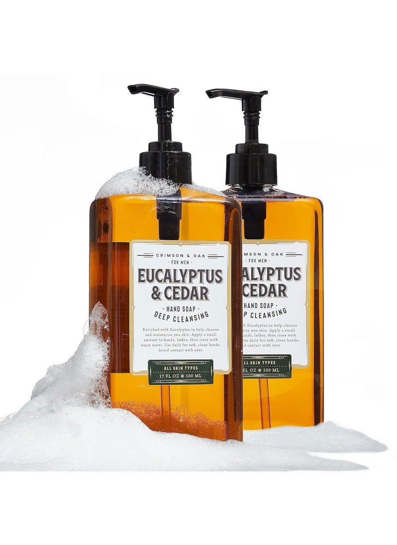 Body Prescriptions - Body Prescriptions Crimson  Oak Mens Deep Cleansing Hand Soap with Pump Dispenser 17 Fl Oz Pack of 2 Eucalyptus  Cedar - Image 1