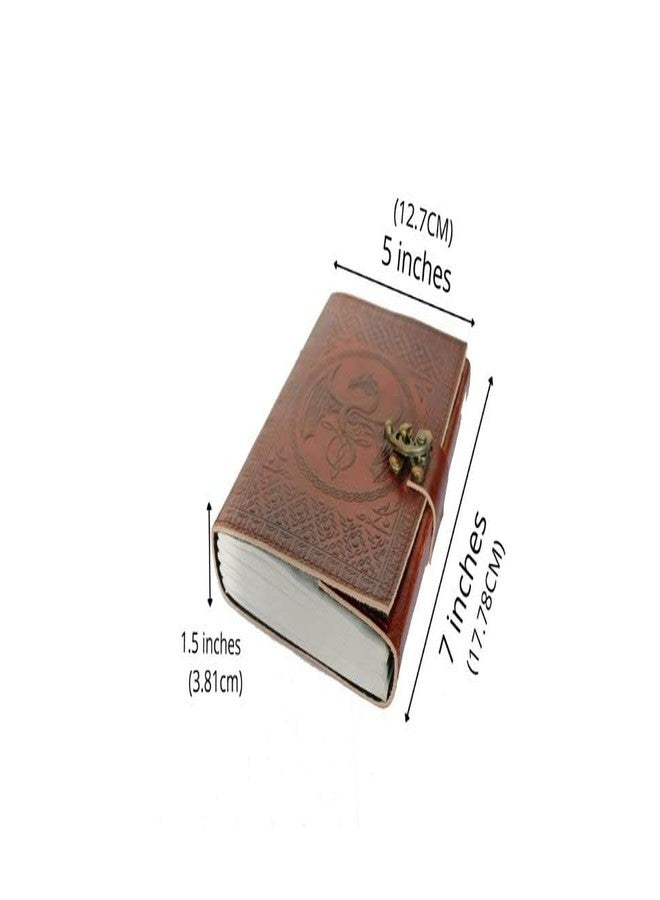 جالد كتاب تعاويذ جلدي فارغ من الجلد، مقاس 18 سم، عليه رسم تنين، دفتر يوميات جلدي فارغ، كتاب ظلال، كتاب تعاويذ، دفتر يوميات جلدي، دفتر ملاحظات، دفتر رسم للفنانين - Image 4
