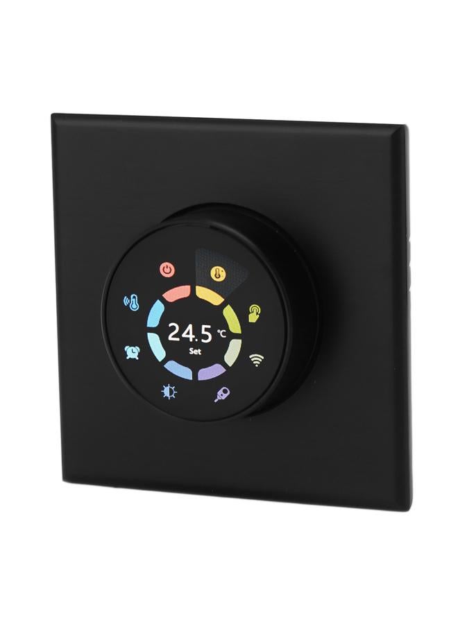 for Tuya WiFi Programmable Smart Thermostat Home Floor Heating Temperature Controller with App Remote Control Timing Knob AC Black