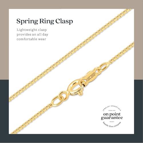 KEZEF 18k Gold Over Sterling Silver 1mm Box Chain Necklace Made in Italy | 925 Sterling Silver Necklace for Women | Rose Gold Chain for Women Men - Image 4