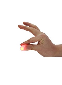 MilesMagic Set Of 2 Magic Rubber Thumb Tip Light Up Flash Lights From Anywhere Finger Tricks (Red)  - Image 1