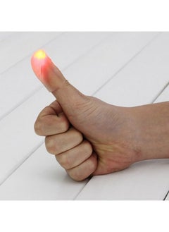MilesMagic Set Of 2 Magic Rubber Thumb Tip Light Up Flash Lights From Anywhere Finger Tricks (Red)  - Image 2
