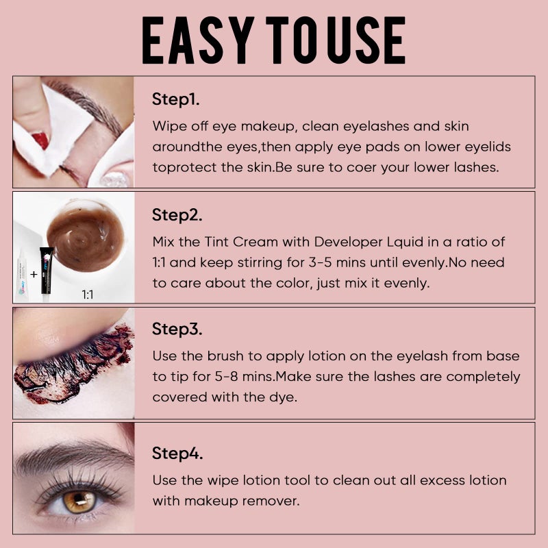 Libeauty Lash Color Kit Black Eyelash Color Volumizing Eyebrow Hair Coloring Kit DIY Use At Salon Or Home Natural Eyelash Treatment - Image 4