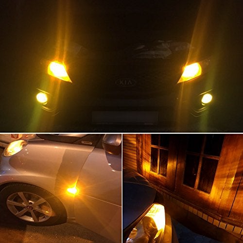 PHINLION Super Bright Miniature Wedge T10 168 194 2825 2827 12396 LED Bulbs for Car Interior Dome Map Side Marker Parking Lights, Amber Yellow (10 Pack) - Image 4
