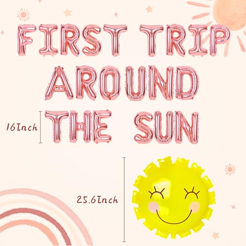 Roaring Good Time Rose Gold First Trip Around the Sun Balloons First Trip Around the Sun Party Decoration Sun First Birthday Party Decoration Sun Balloons Sun First Birthday Party Supplies - Image 5