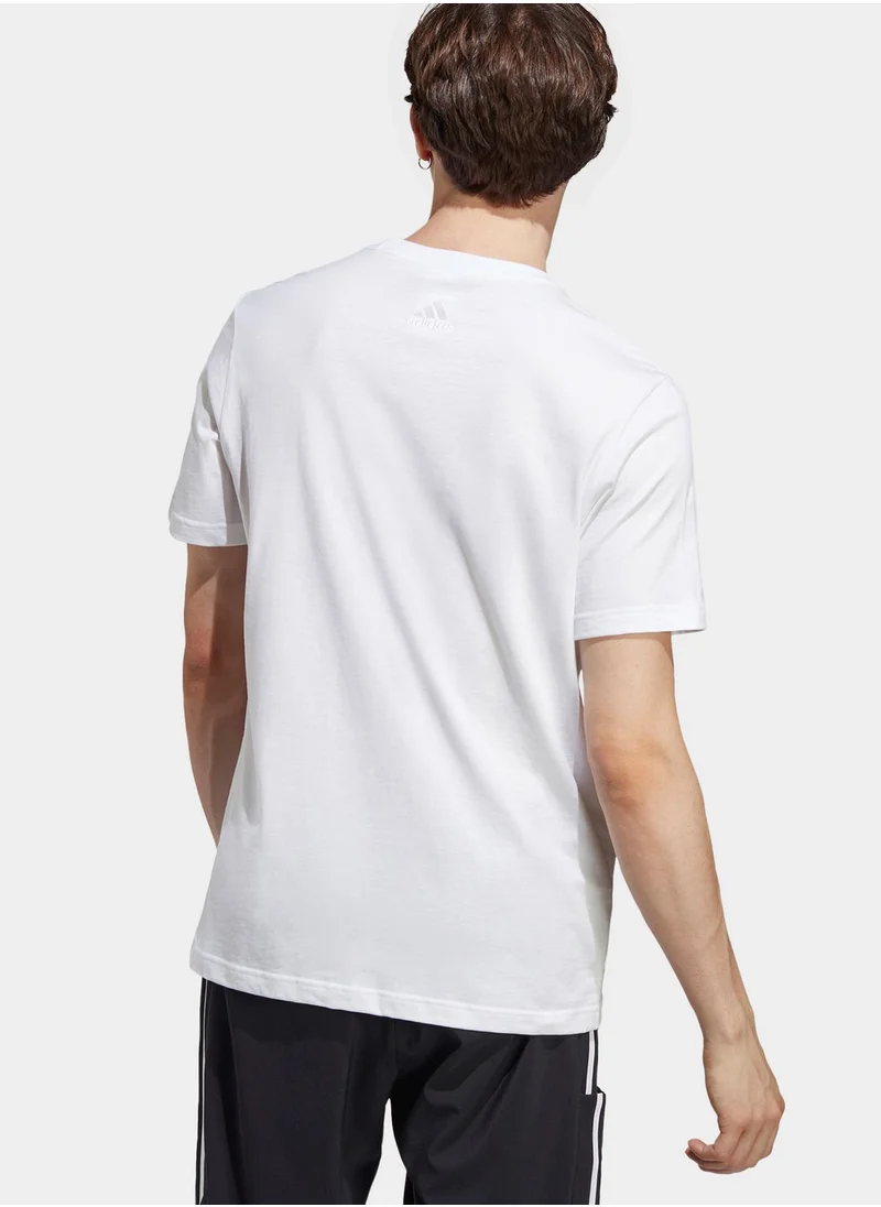 Adidas Essential Single Jersey Linear T-Shirt