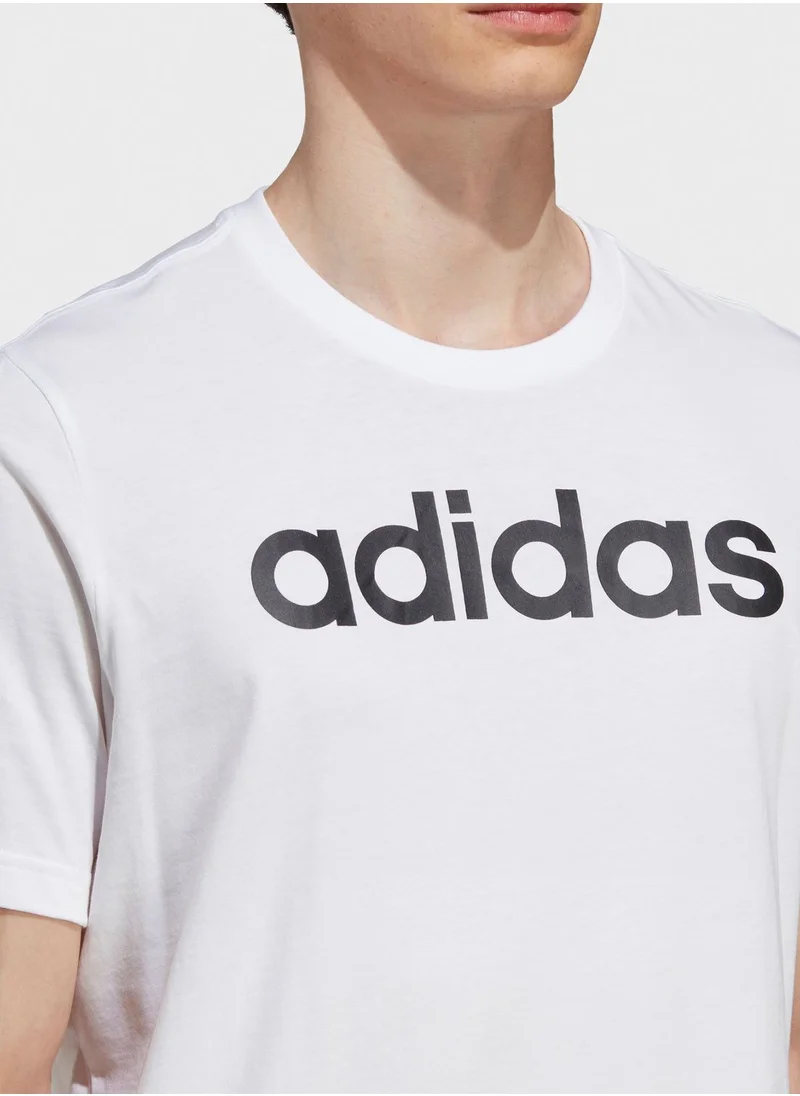 Adidas Essential Single Jersey Linear T-Shirt