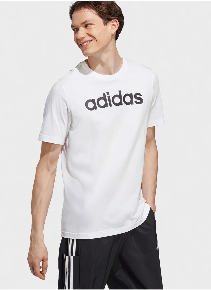 Adidas Essential Single Jersey Linear T-Shirt