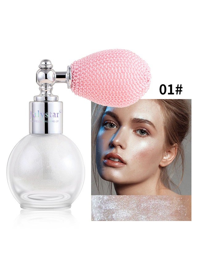Julystar Fairy Highlight Body Spray 01, Facial Contouring Fine Shimmering Liquid Highlighter, Long-Lasting Sweatproof Stage Makeup Glitter Highlighter Powder Body Spray - 3.5G - Image 2