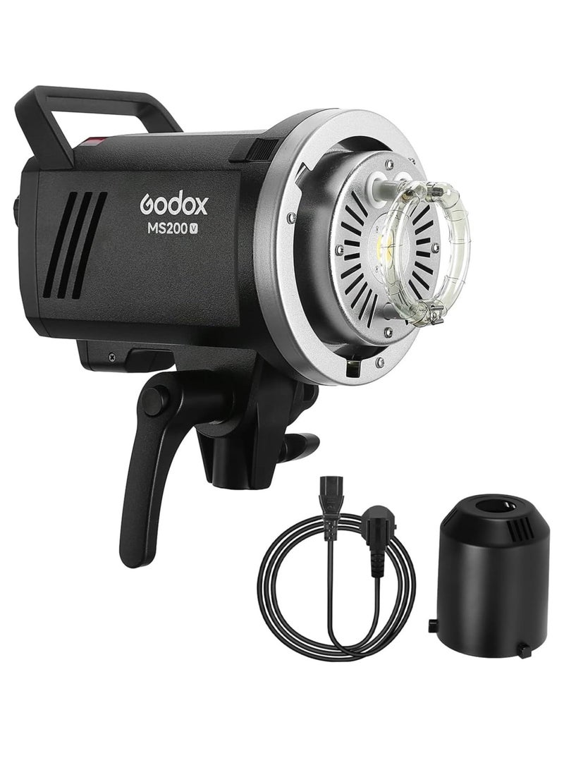 Godox MS200V Studio Flash Light Upgraded 200Ws Strobe Light, GN53, 2.4G Wireless X System, 0.1-1.8S Recycle Time, 5600±200K with 10W LED Modeling Lamp Bowens Mount - Image 1