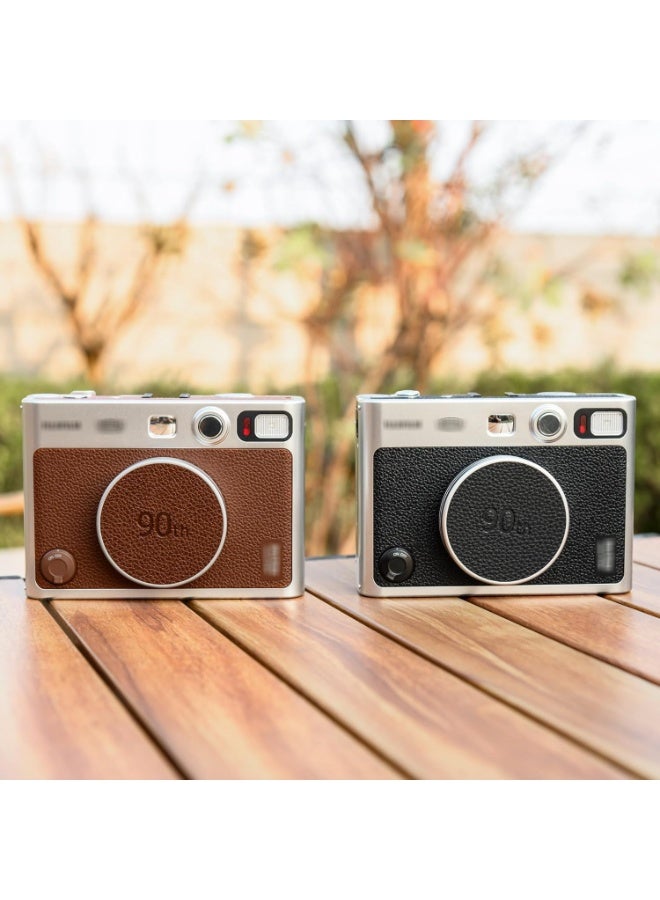 JJC Retro Leather Lens Cap for Fujifilm Instax Mini EVO,  Dustproof Anti-Scratches Camera Lens Cover with Soft EVA Interior, Aluminum Alloy Lens Protective Cover for Fuji Mini Evo Lens Instant Camera Accessories, Leather Brown - Image 4
