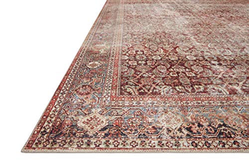 Loloi Layla Collection LAY-11 Cinnamon/Sage 2'-6" x 9'-6" .13" Thick Runner Rug, Soft, Durable, Vintage Inspired, Distressed, Low Pile, Non-Shedding, Easy Clean, Printed, Living Room Rug - Image 2