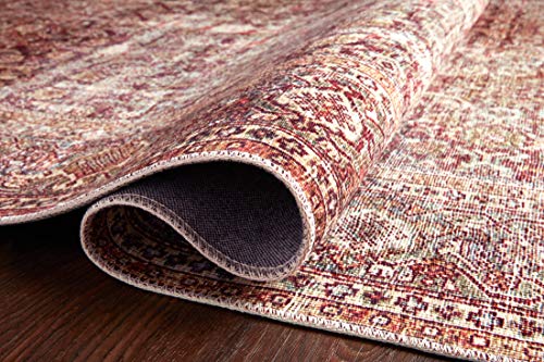 Loloi Layla Collection LAY-11 Cinnamon/Sage 2'-6" x 9'-6" .13" Thick Runner Rug, Soft, Durable, Vintage Inspired, Distressed, Low Pile, Non-Shedding, Easy Clean, Printed, Living Room Rug - Image 5