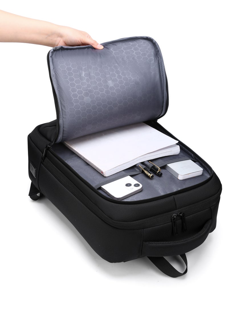 MANETTA Travel Laptop Backpack, Business Anti Theft Slim Sturdy Laptops Backpack with USB Charging Port  - Image 2