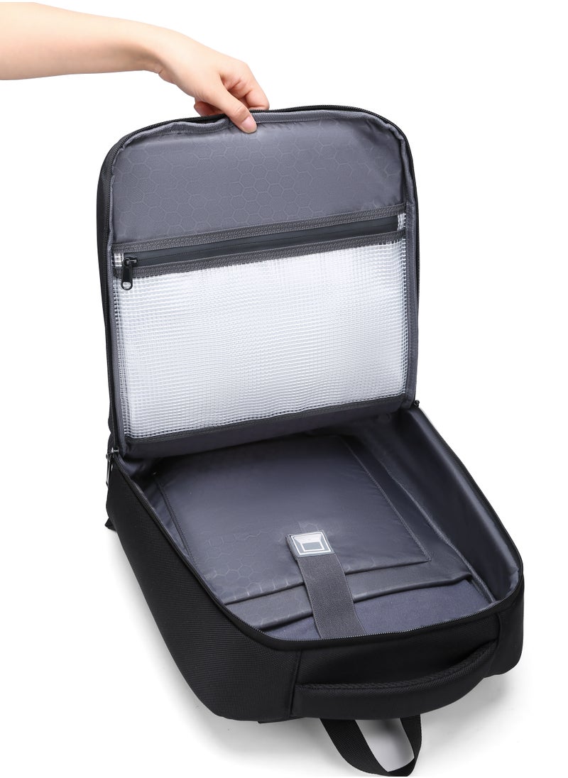 MANETTA Travel Laptop Backpack, Business Anti Theft Slim Sturdy Laptops Backpack with USB Charging Port  - Image 3