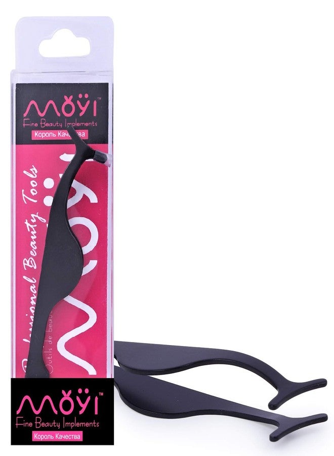 موي مجموعة MOYI™ لتطبيق الرموش الصناعية، ملقط ذو طرف مائل مع مشط للحواجب، أداة ملقط 2 في 1 ذات طرف مائل لإزالة شعر الحواجب والوجه (مجموعة من 3 قطع) - Image 4