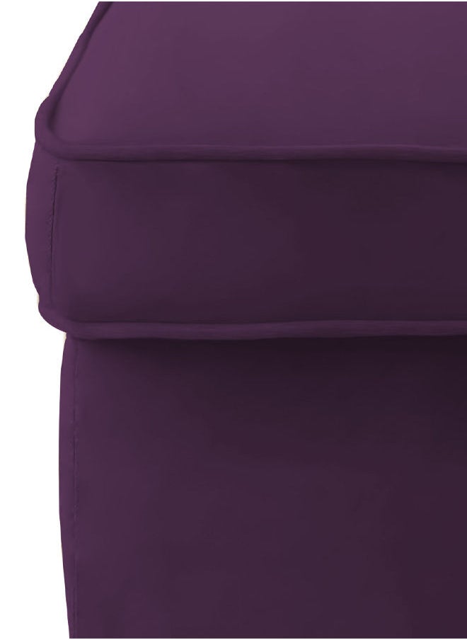REGAL IN HOUSE 2 Pieces Chair king Velvet with Two Wings and FootStool  - Dark Purple  - Image 4