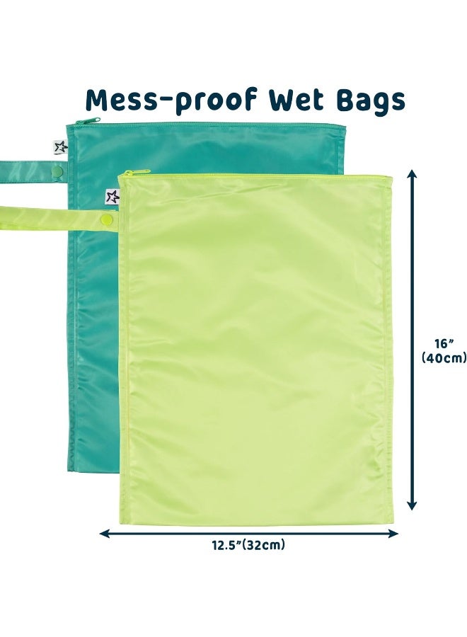 Tiny Twinkle Mess-proof Wet Bags 2 Pack Waterproof and Washable Bag - Image 2