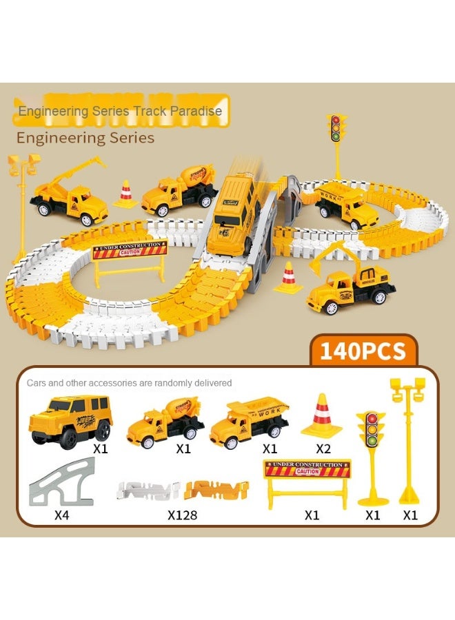 Transformable Children's Electric Track Building Blocks with Train Set 