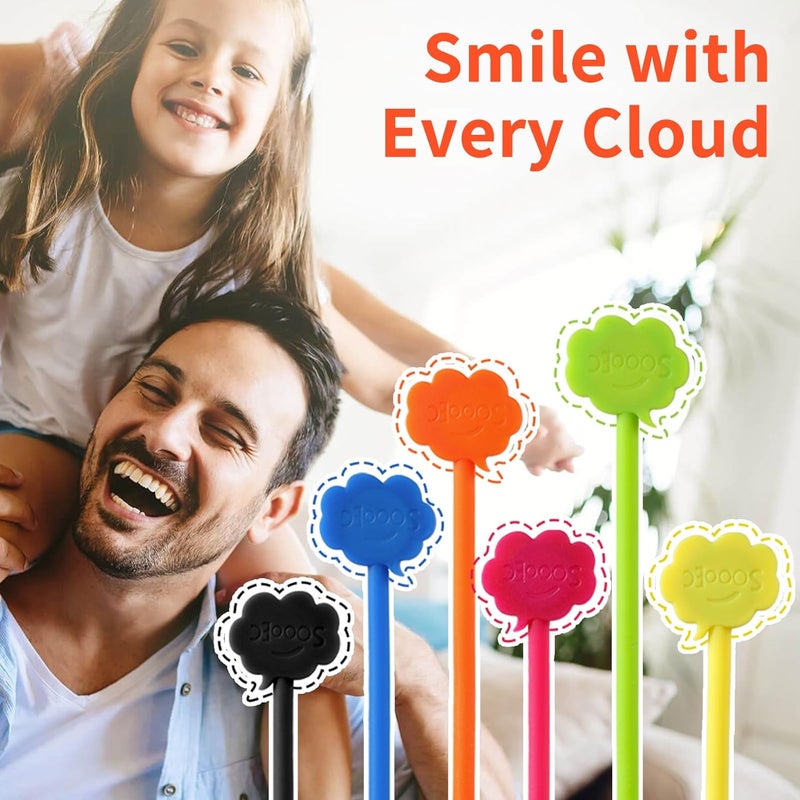 SOOoEC Snap On Magnetic Cable Ties, 32 Pack 7.2" Magnetic Cord Organizer Cute Cloud Design, Silicone Twist Ties with Strong Magnet for Bundling and Cable Management, Fridge Magnets, Assorted Colors. - Image 4