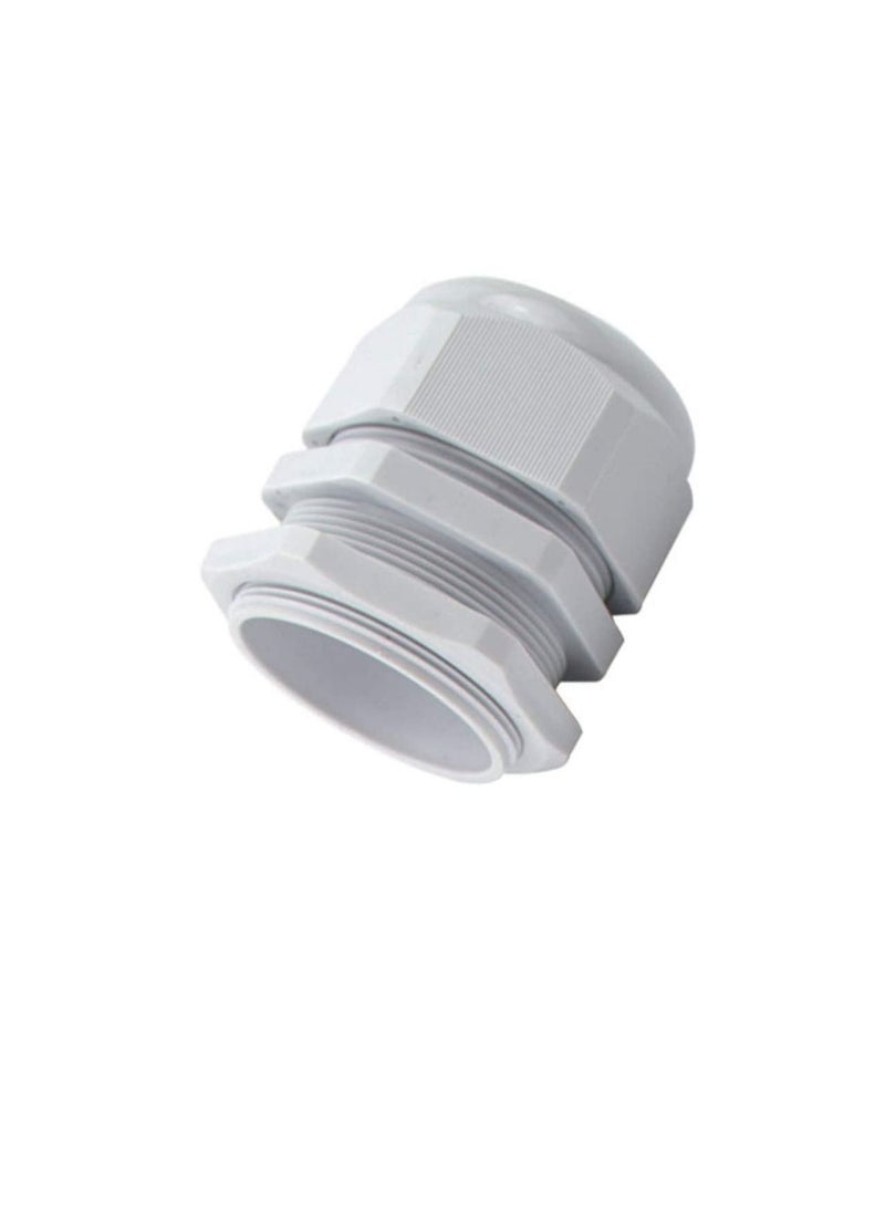PG Gland White Pack of 5 pcs, Dust Proof Nylon Cable Gland With Locknut Ideal For Junction/connection Boxes Electrical Power, Tele & Data Cables, Instrumentation Control (PG-24)  - Image 1