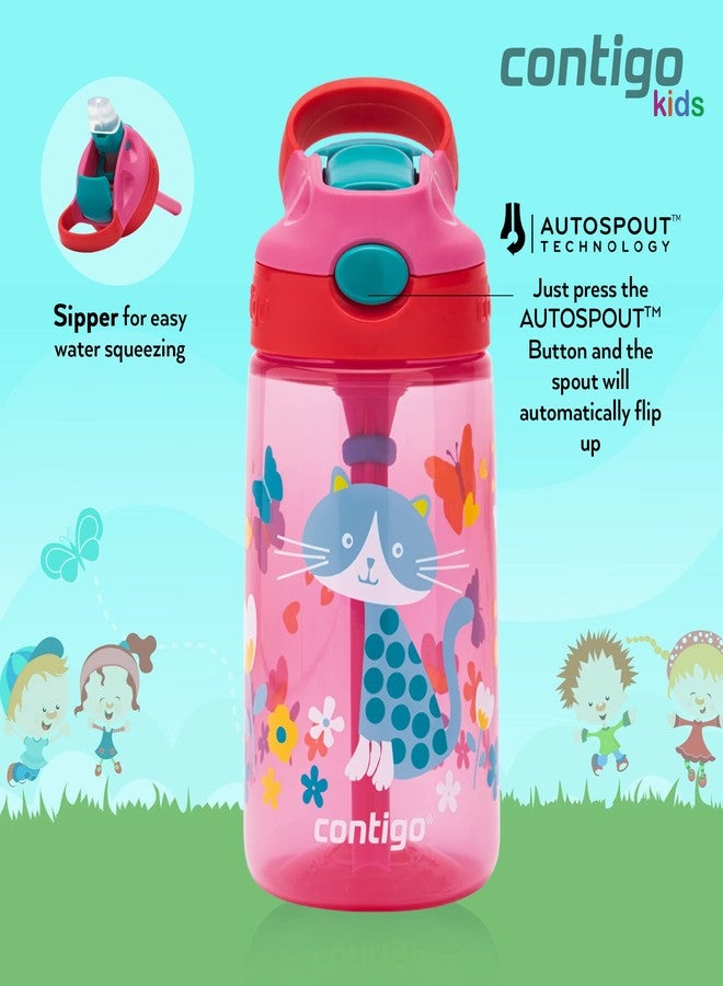 Contigo Gizmo Flip Kids Water Bottle With Straw I Spill Proof & Leak Proof | BPA Free Odor & Stain Resistant Tritan Bottle with Autospout Technology, 420 ml - Image 2
